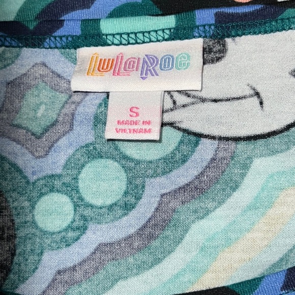 NWT Disney Lularoe Irma - Minnie Mouse teal green & pink w/ black & blue pattern - Picture 4 of 5